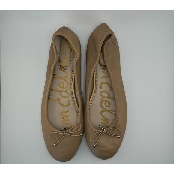 EUC Sam Edelman Felicia Round Toe Slip‎ On Leather Tan Ballet Flats - Picture 12 of 16